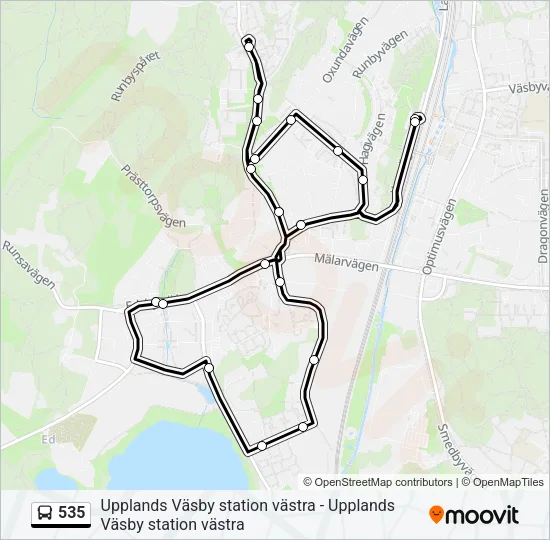 535 Bus Line Map