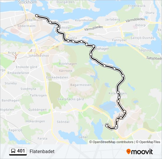 401 Bus Line Map
