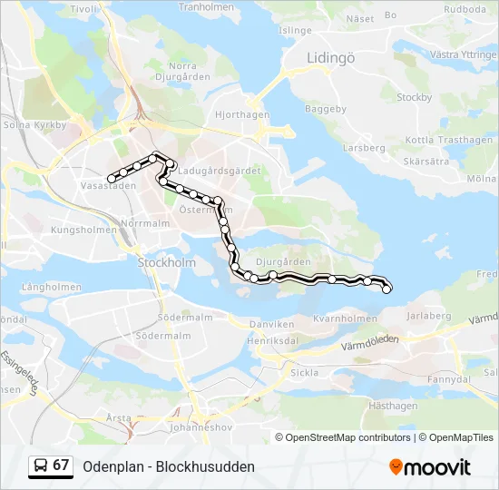 67 Bus Line Map