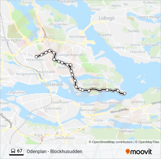 67 Bus Line Map
