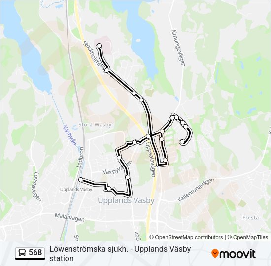 568 Bus Line Map