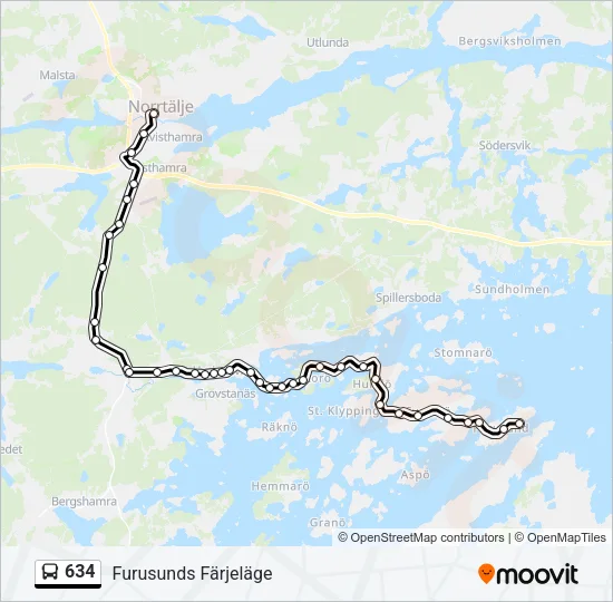 634 Bus Line Map