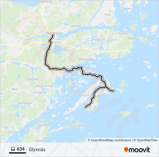 634 bus Line Map