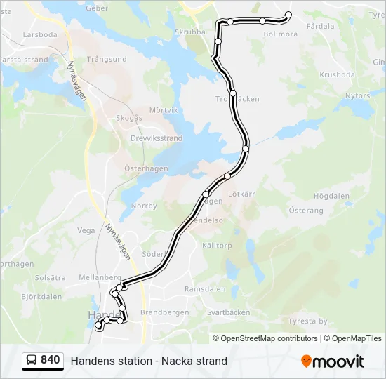840 Bus Line Map