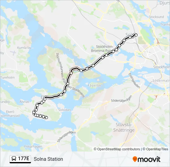 177E Bus Line Map