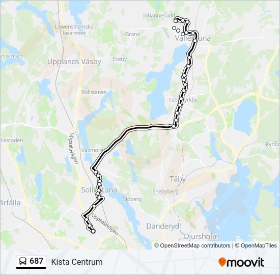 687 bus Line Map