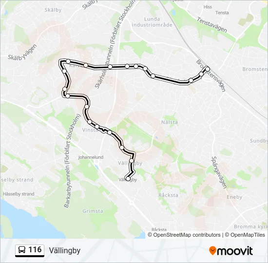 116 Bus Line Map