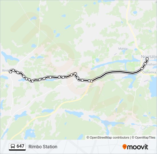 647 bus Line Map