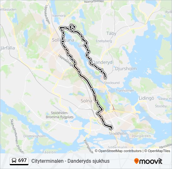 697 bus Line Map