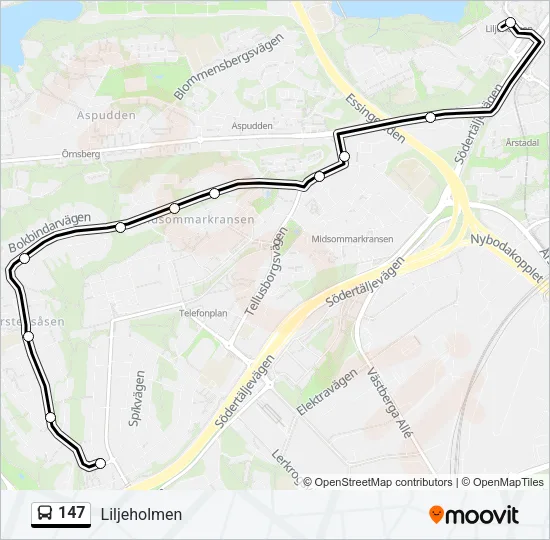 147 Bus Line Map