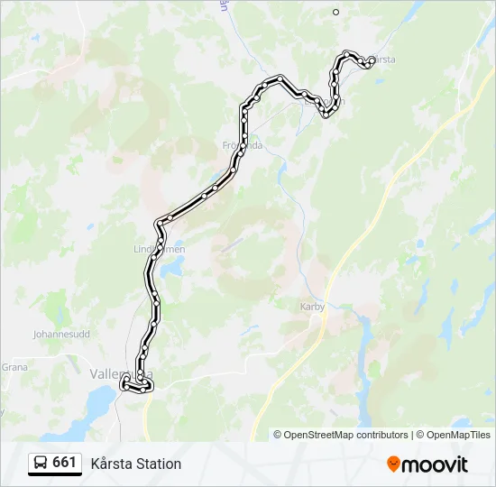 661 Bus Line Map