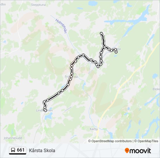 661 bus Line Map