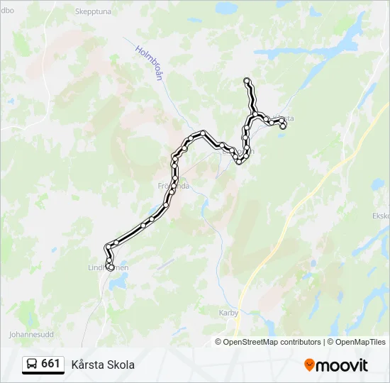 661 Bus Line Map