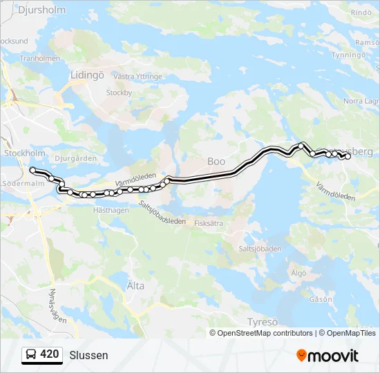 420 buss Linje karta