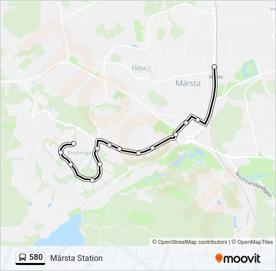 580 bus Line Map