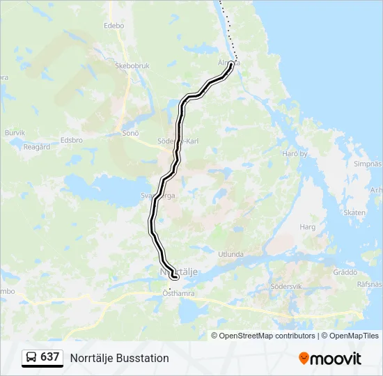 637 Bus Line Map