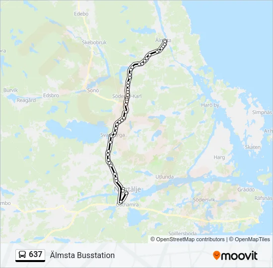 637 Bus Line Map