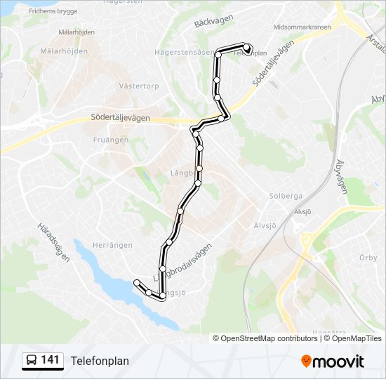 141 Bus Line Map