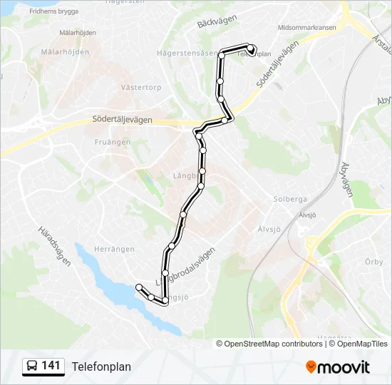 141 Bus Line Map