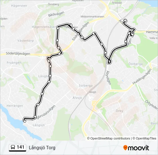 141 Bus Line Map