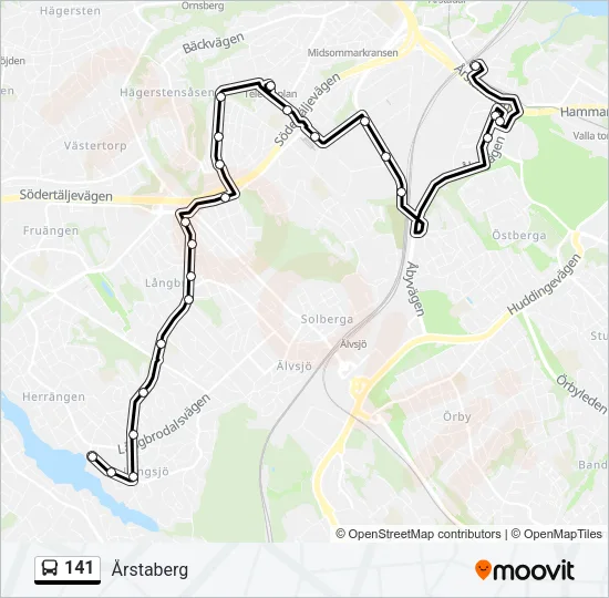 141 Bus Line Map