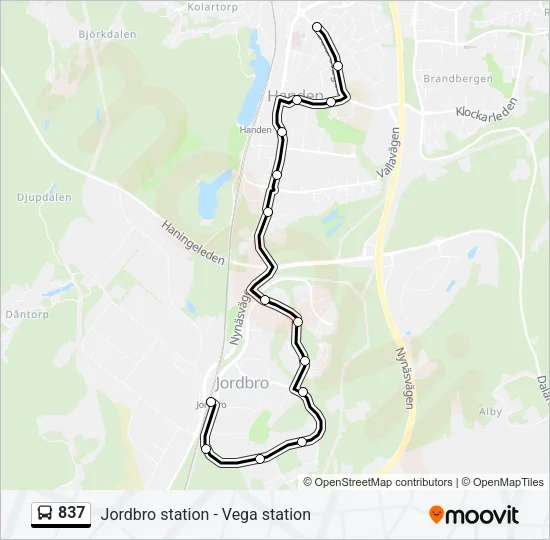 837 Bus Line Map