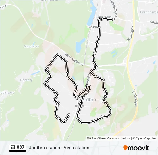 837 Bus Line Map