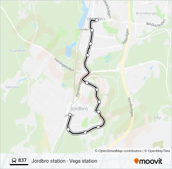 837 Bus Line Map