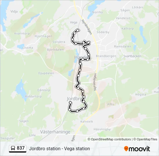 837 Bus Line Map