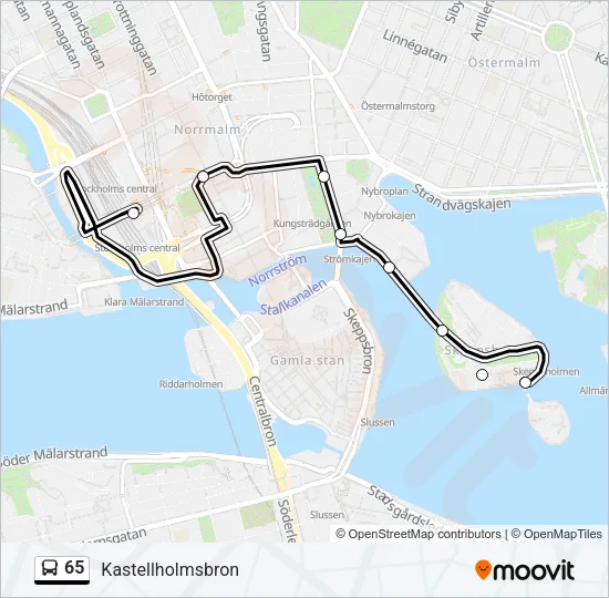 65 Bus Line Map