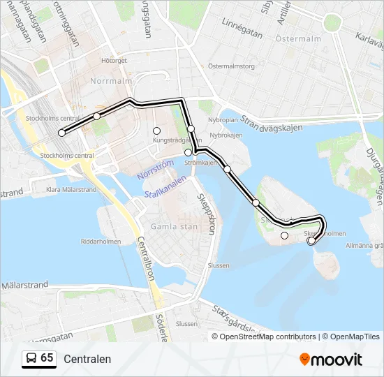 65 Bus Line Map