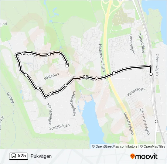 525 Bus Line Map