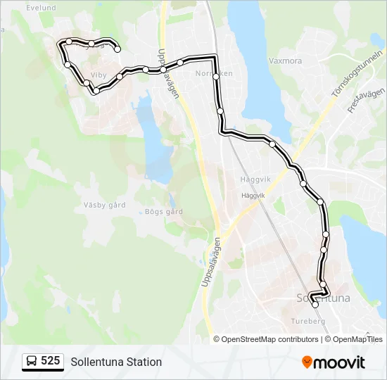 525 Bus Line Map