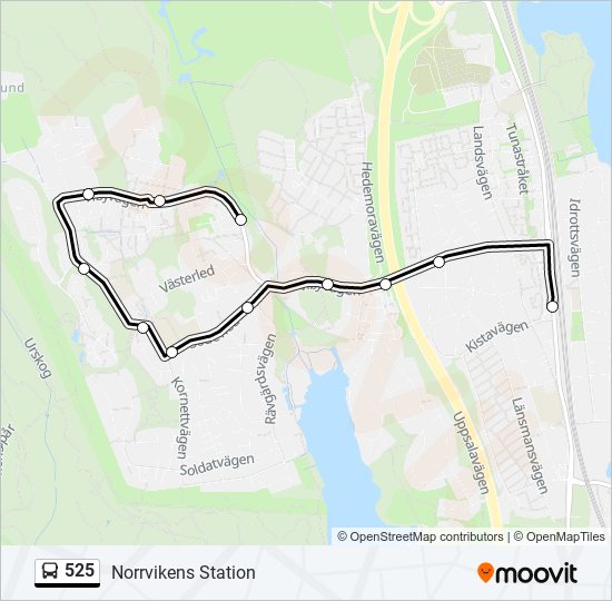 525 bus Line Map