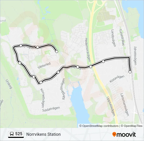 525 Bus Line Map