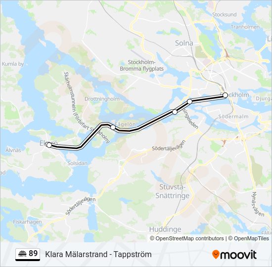 89 Route: Schedules, Stops & Maps - Tappström (Updated)