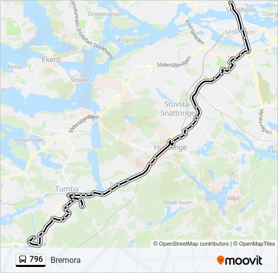 796 bus Line Map