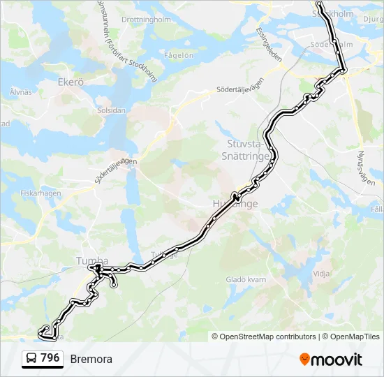 796 Bus Line Map