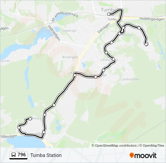 796 Bus Line Map