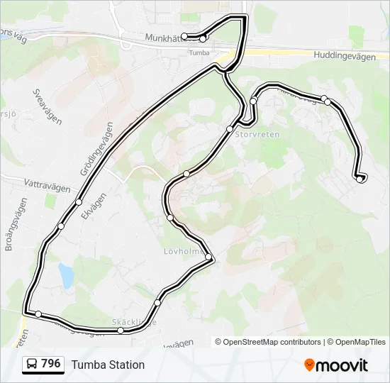 796 Bus Line Map
