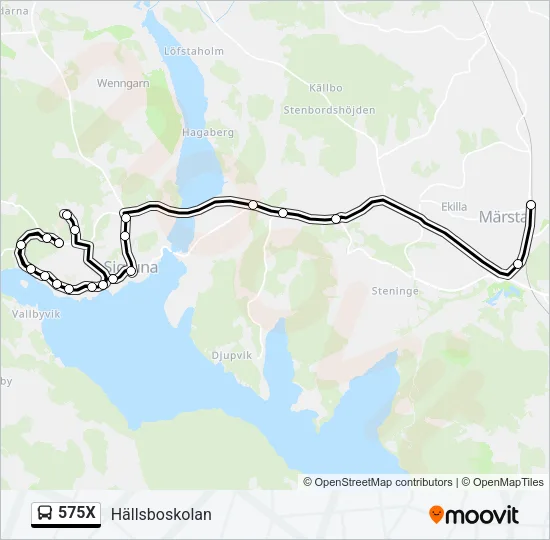 575X Bus Line Map
