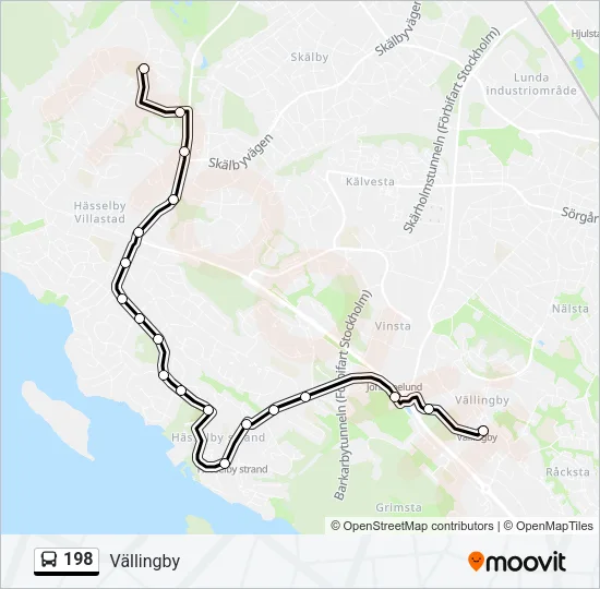 198 Bus Line Map