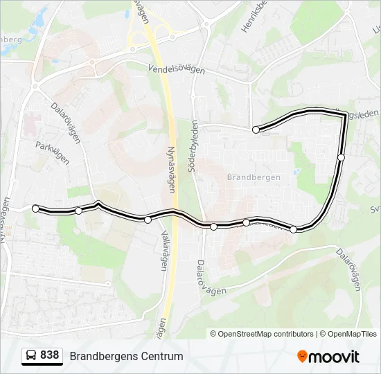 838 Bus Line Map