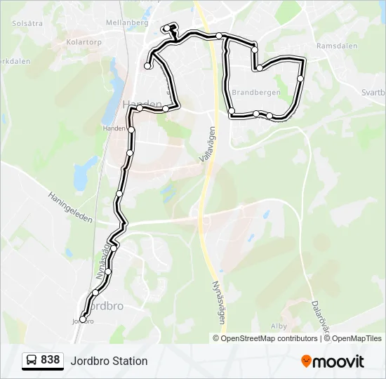 838 Bus Line Map