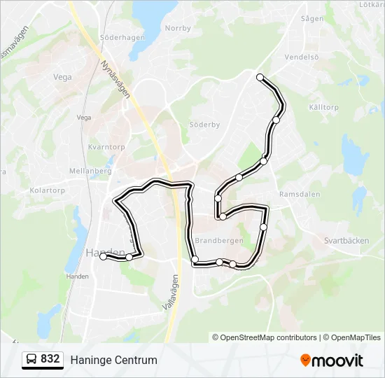 832 Bus Line Map