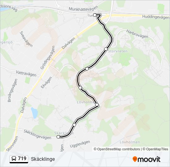 719 bus Line Map