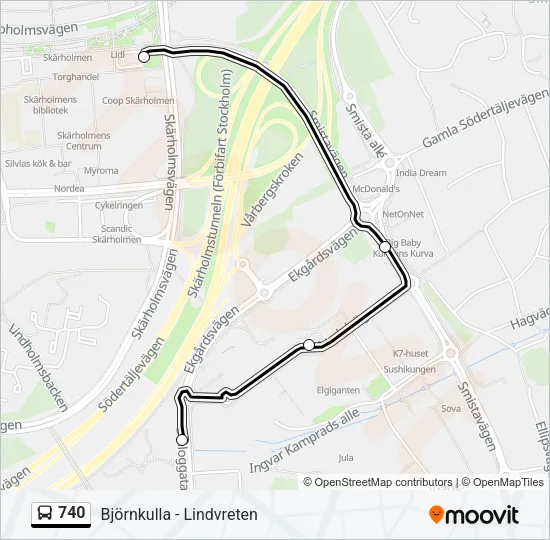 740 Bus Line Map