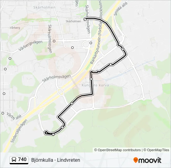 740 Bus Line Map
