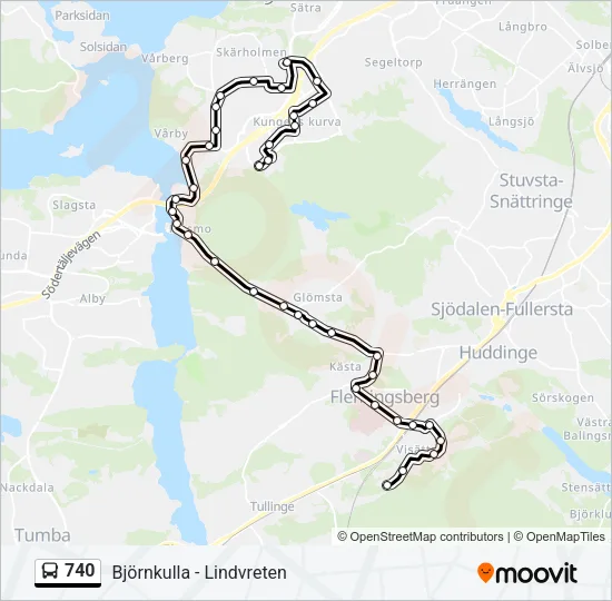 740 Bus Line Map