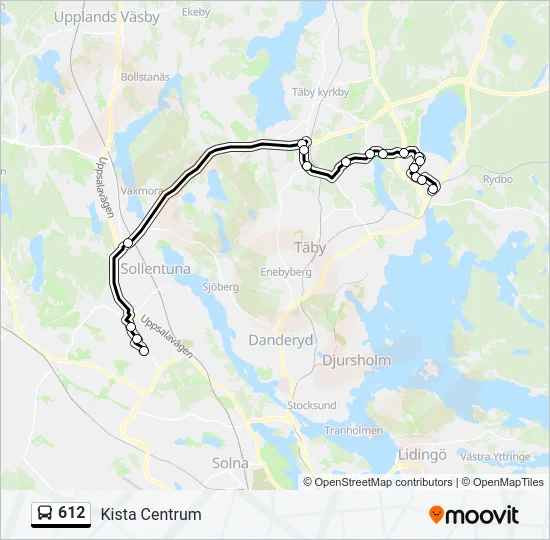 612 Bus Route Map 612 Route: Schedules, Stops & Maps - Kista Centrum (Updated)